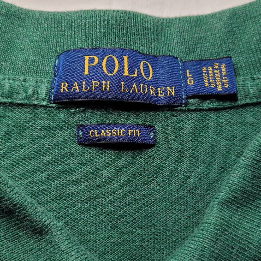 Polo Ralph Lauren Polo Classic Fit Short Sleeve Shirt Heather Green Large Preppy - Picture 5 of 9